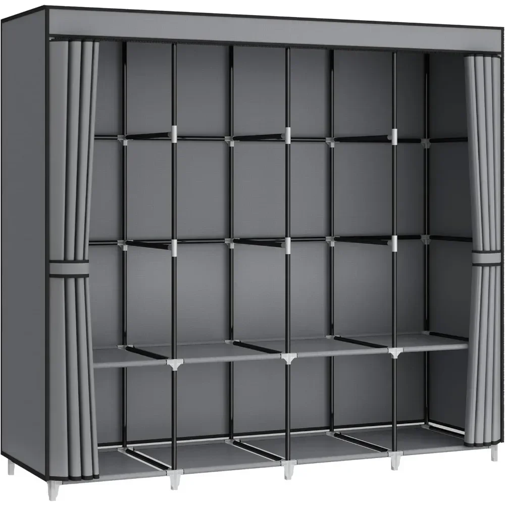 Wardrobe Closet Portable Fabric Cover - Guarda-roupa portátil de 67 polegadas, organizador