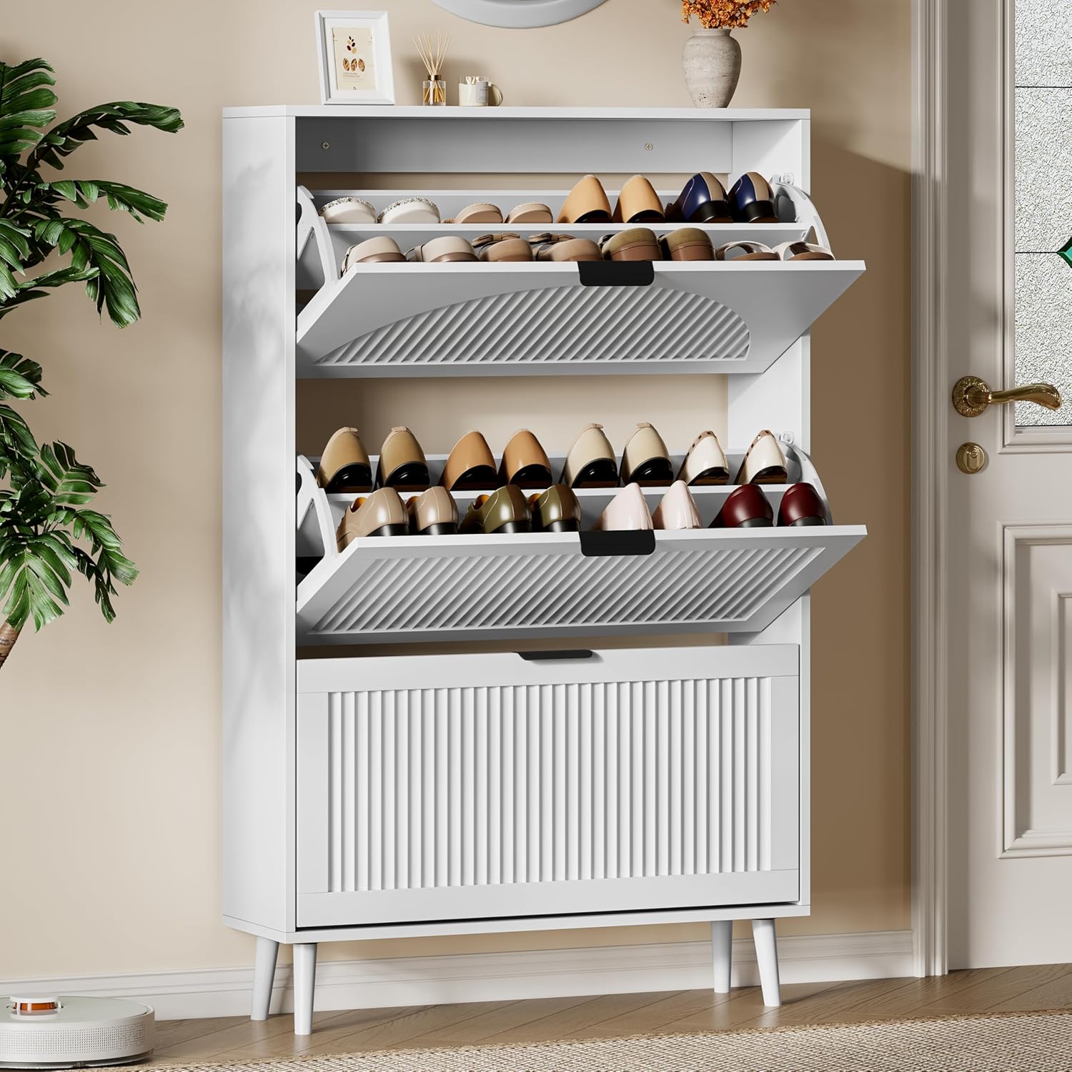 Shoe Rack Cabinet Narrow Entryway - Armário para Sapatos com 3 Gavetas