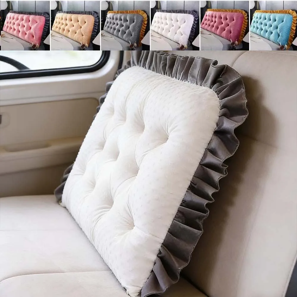 Headboard Cushion Backrest Tatami - Almofada de cabeceira com borda franzida,