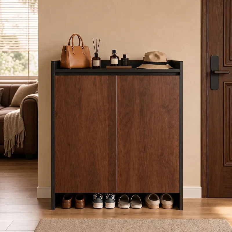 Shoe Rack Cabinet Narrow Entryway - Armário de sapatos vintage, estreito, com