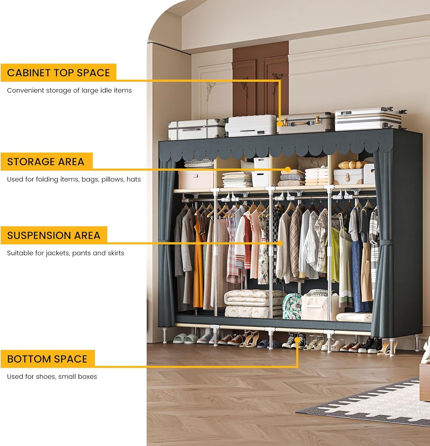 Guarda-roupa Portátil Extra La - Wardrobe Closet Portable Fabric Cover avaliação e preço