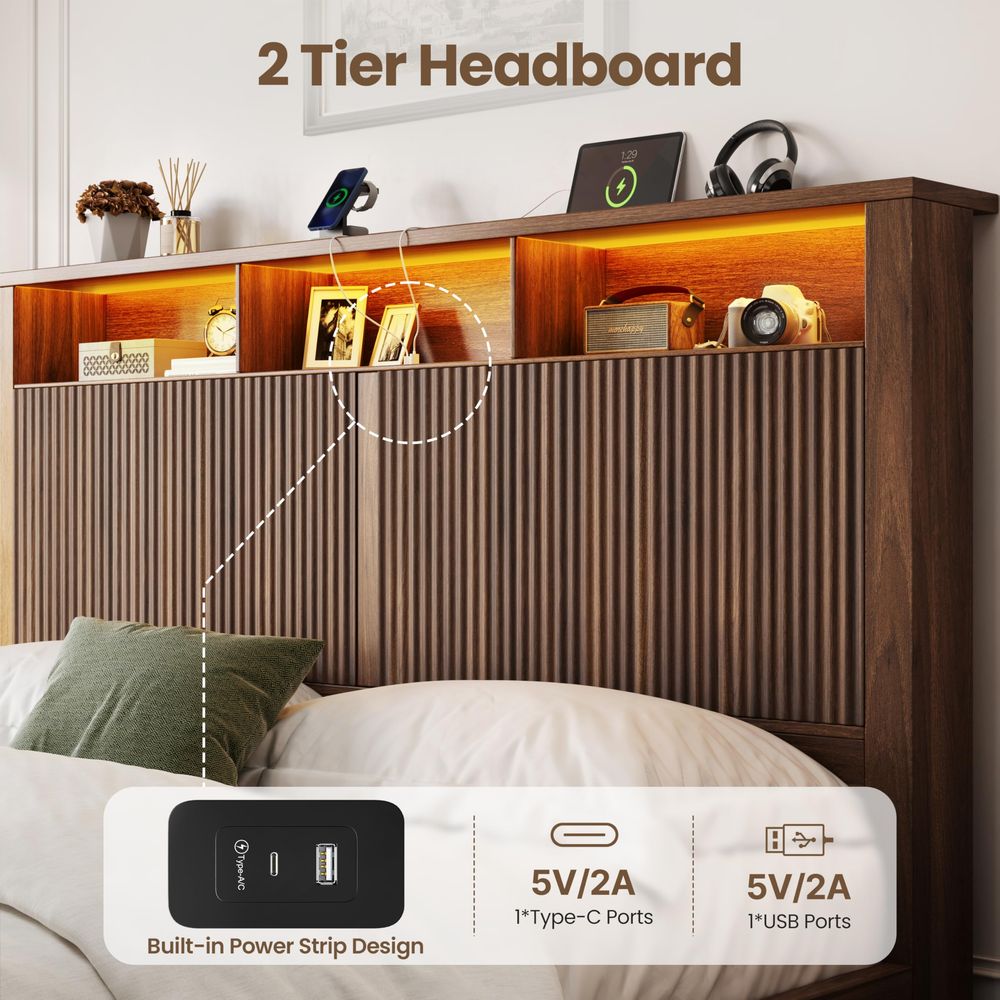 Estrutura de cama King Size e  - King Size Bed Frame With Storage Drawers avaliação e preço
