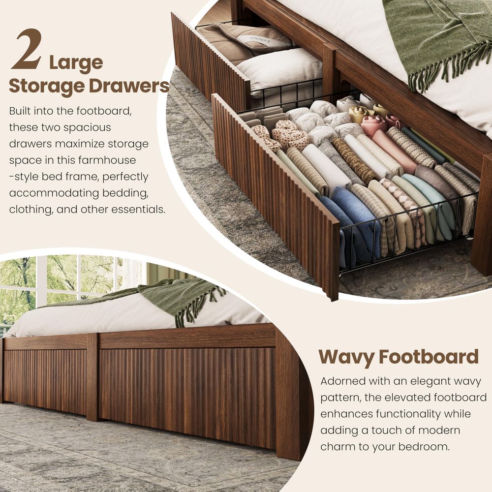 Estrutura de cama King Size e  - King Size Bed Frame With Storage Drawers avaliação e preço