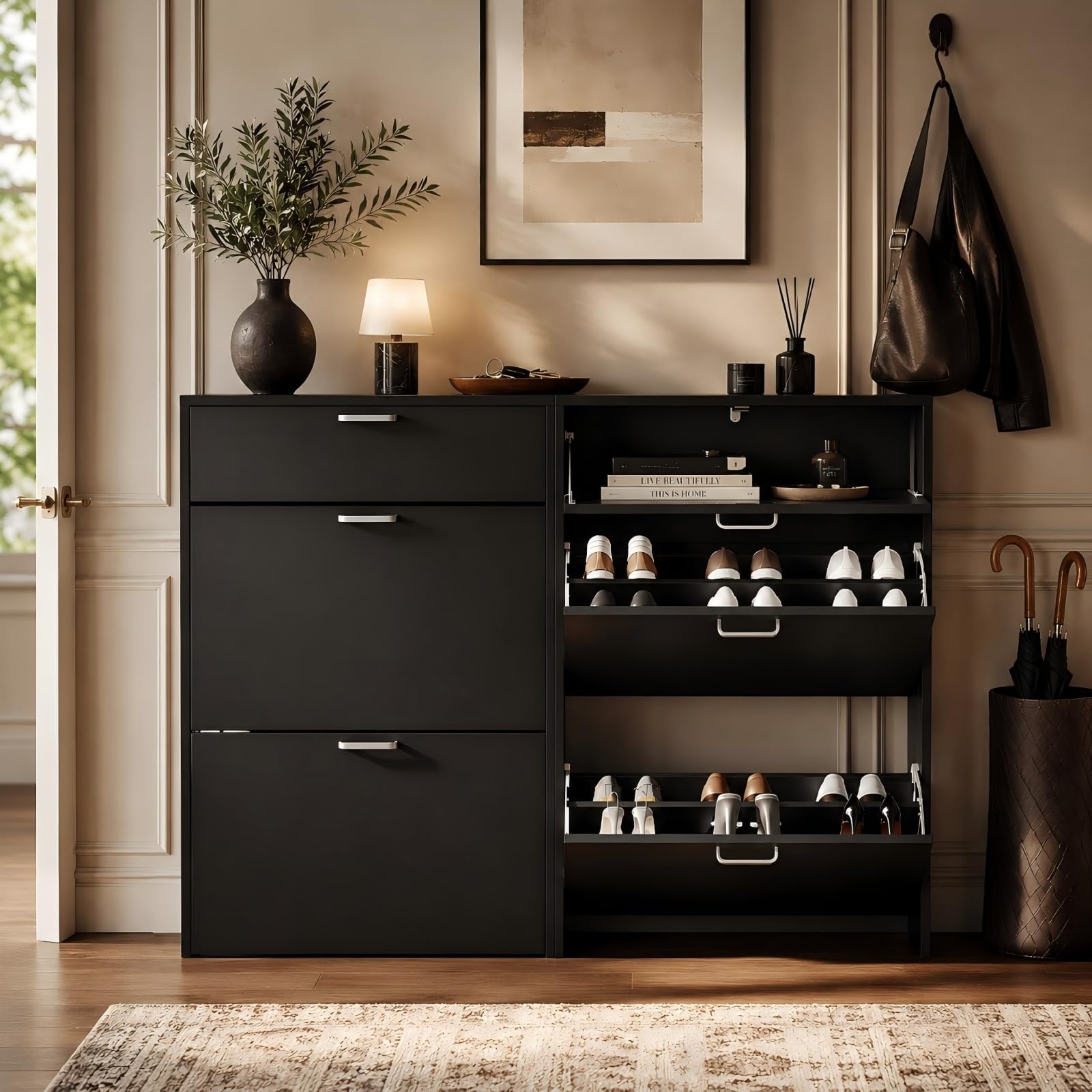 Armário para guardar sapatos,  - Shoe Rack Cabinet Narrow Entryway avaliação e preço
