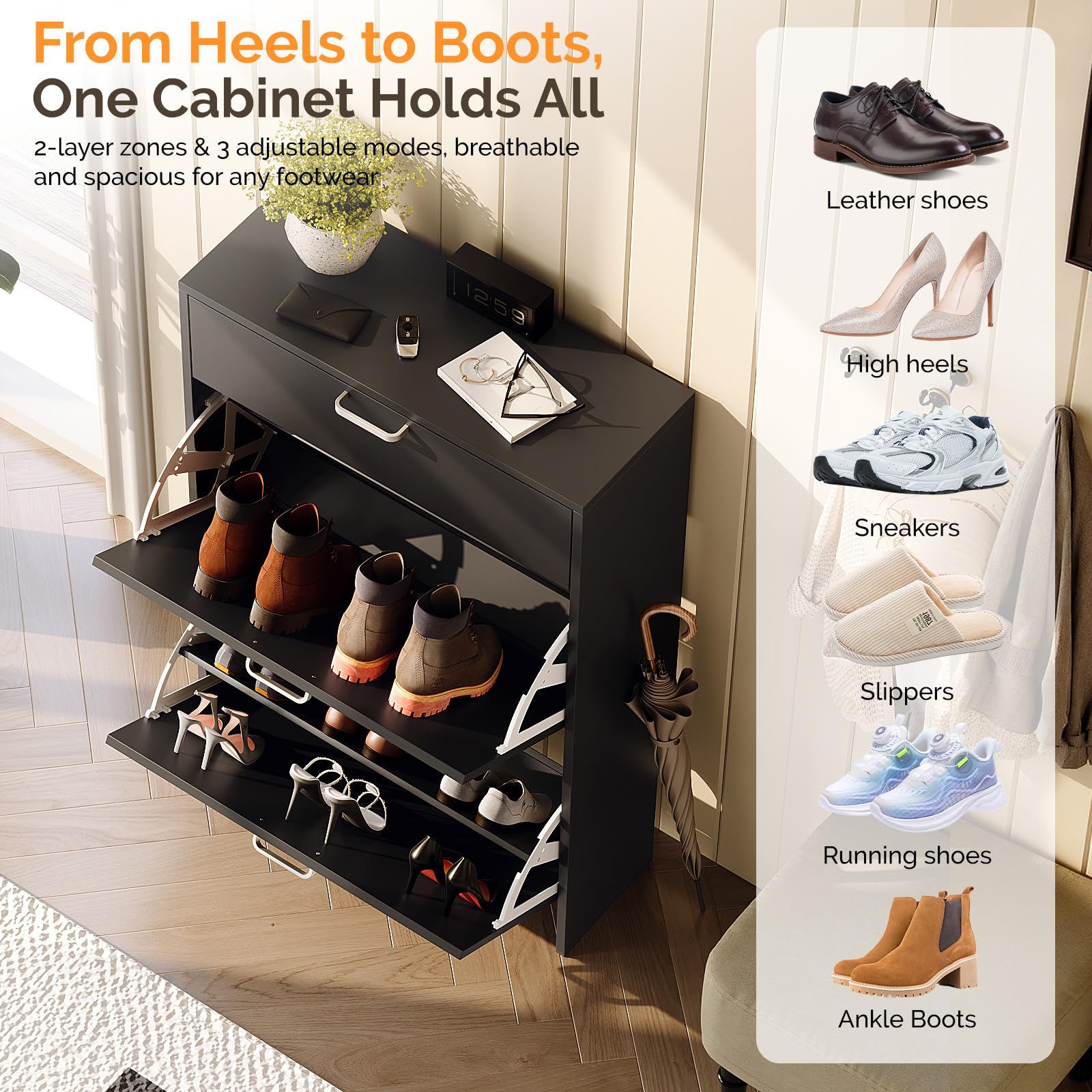 Armário para guardar sapatos,  - Shoe Rack Cabinet Narrow Entryway avaliação e preço