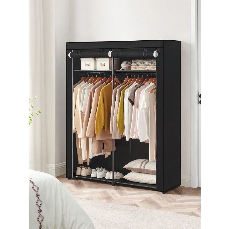 Guarda-roupa preto, guarda-rou - Wardrobe Closet Portable Fabric Cover avaliação e preço