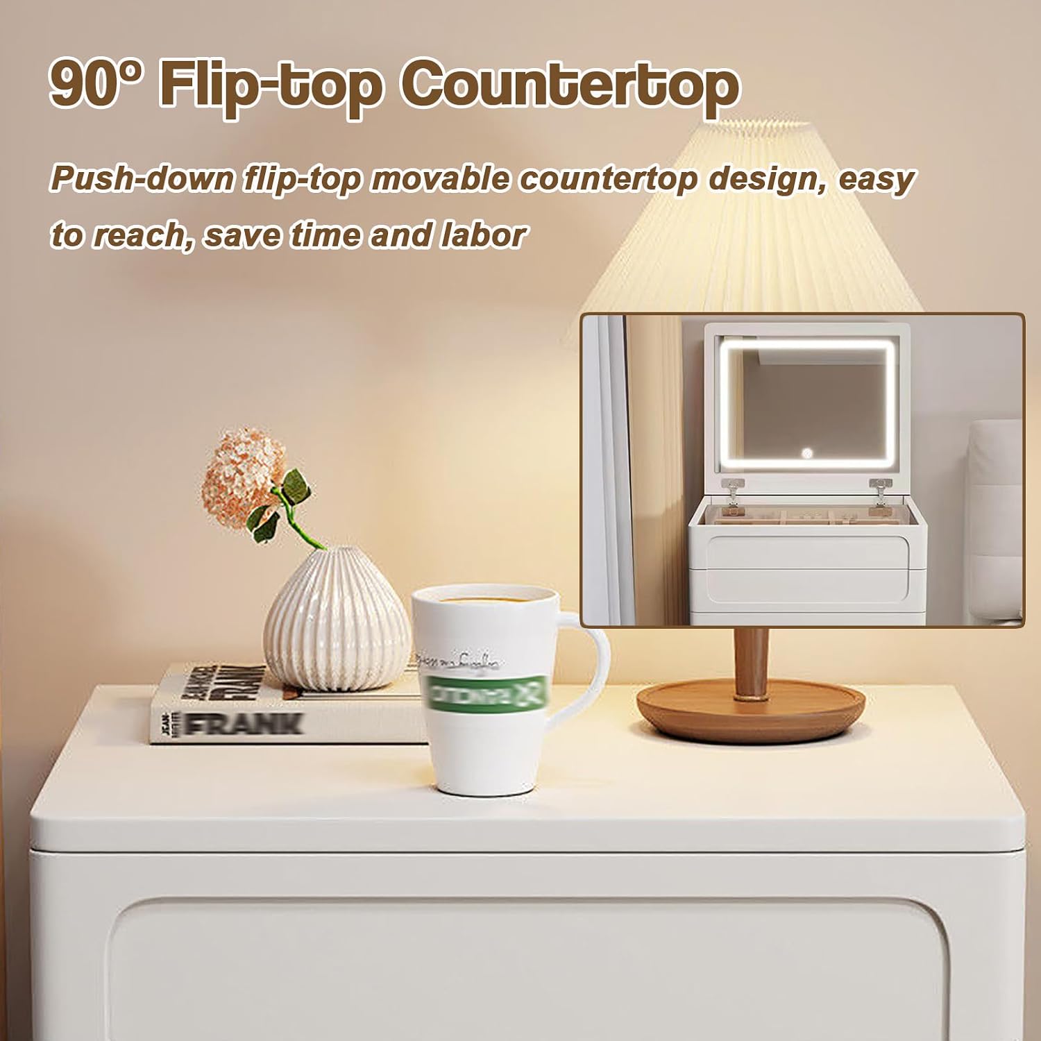 Mesa de toucador 3 em 1 com es - Dressing Table Vanity With Lighted Mirror avaliação e preço