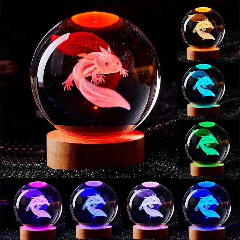 D2 3d axolotl lâmpada gravada  - Floating Nightstand With Led Light avaliação e preço