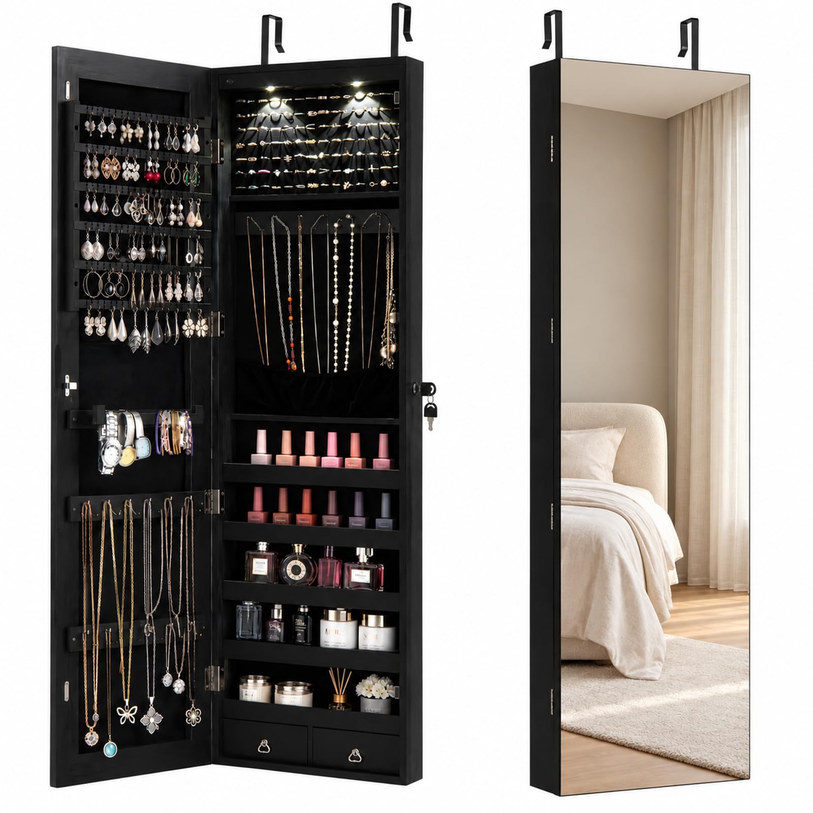 Armário de Joias com Espelho d - Full Length Mirror Jewelry Armoire avaliação e preço