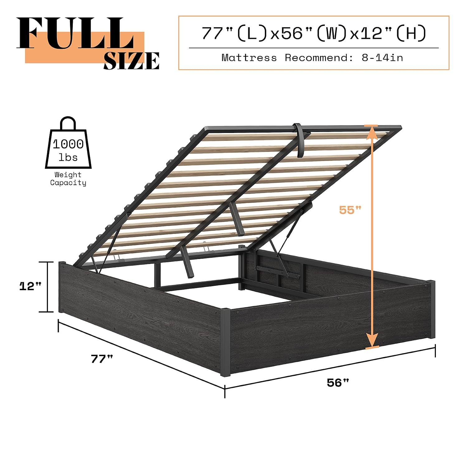 Base de Cama Elevável com Arma - Gas Lift Storage Bed Hydraulic avaliação e preço