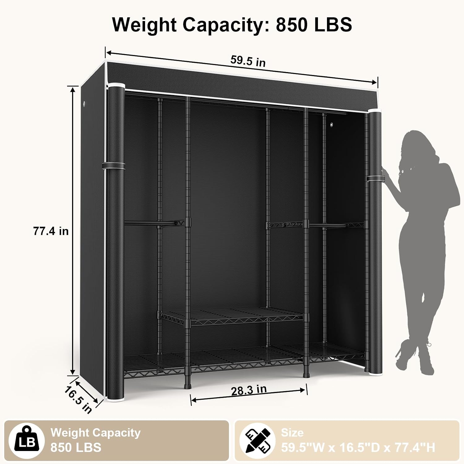 Guarda-roupa portátil E3C, res - Wardrobe Closet Portable Fabric Cover avaliação e preço