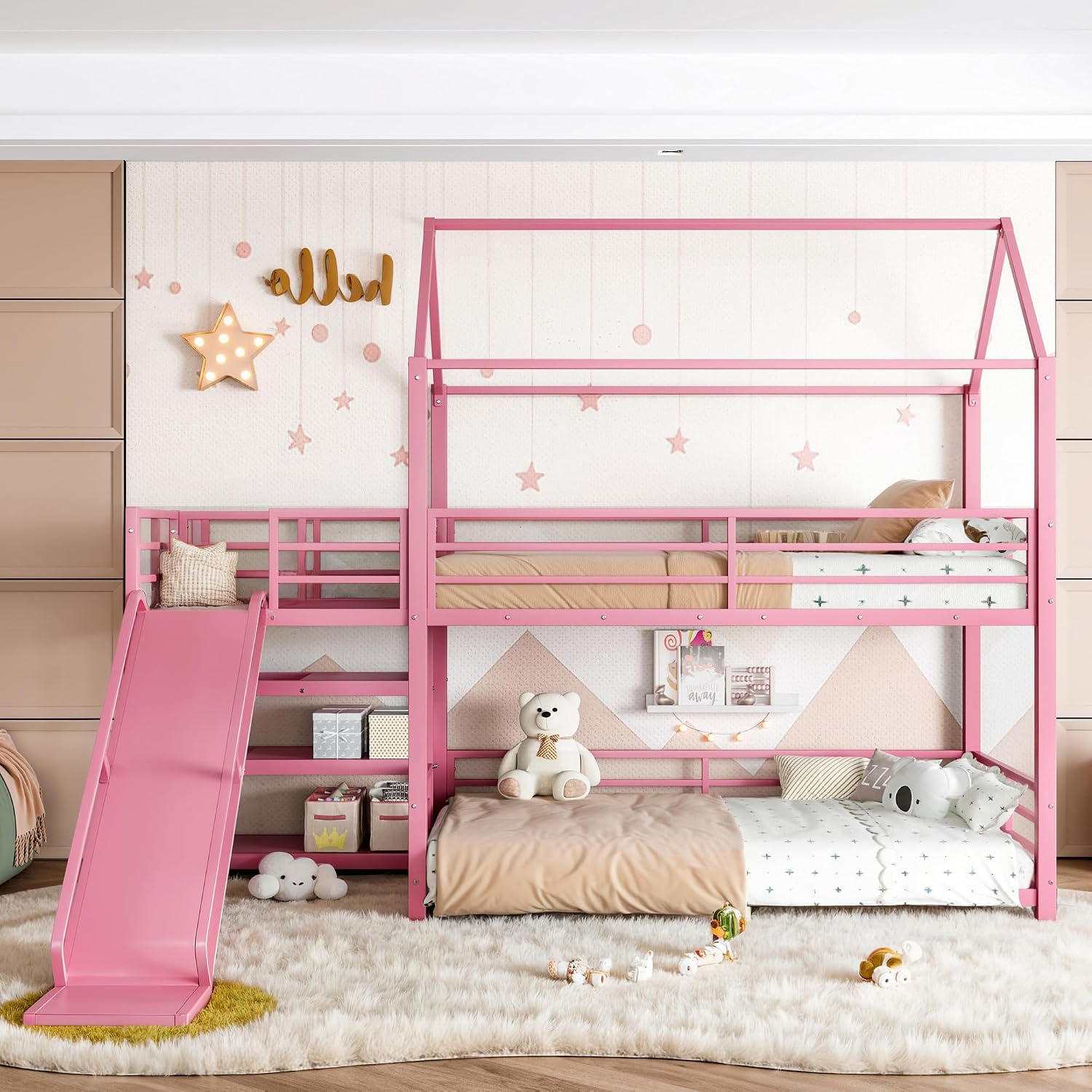 Beliche com escorregador e esc - Bunk Bed With Stairs And Slide avaliação e preço