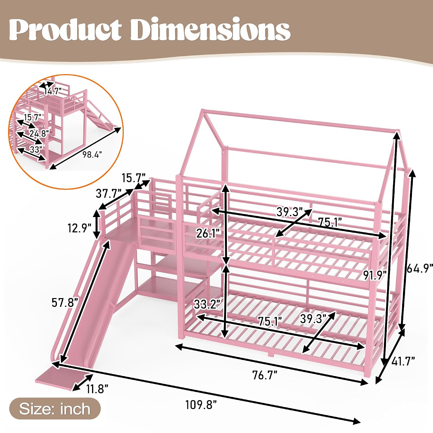 Beliche com escorregador e esc - Bunk Bed With Stairs And Slide avaliação e preço