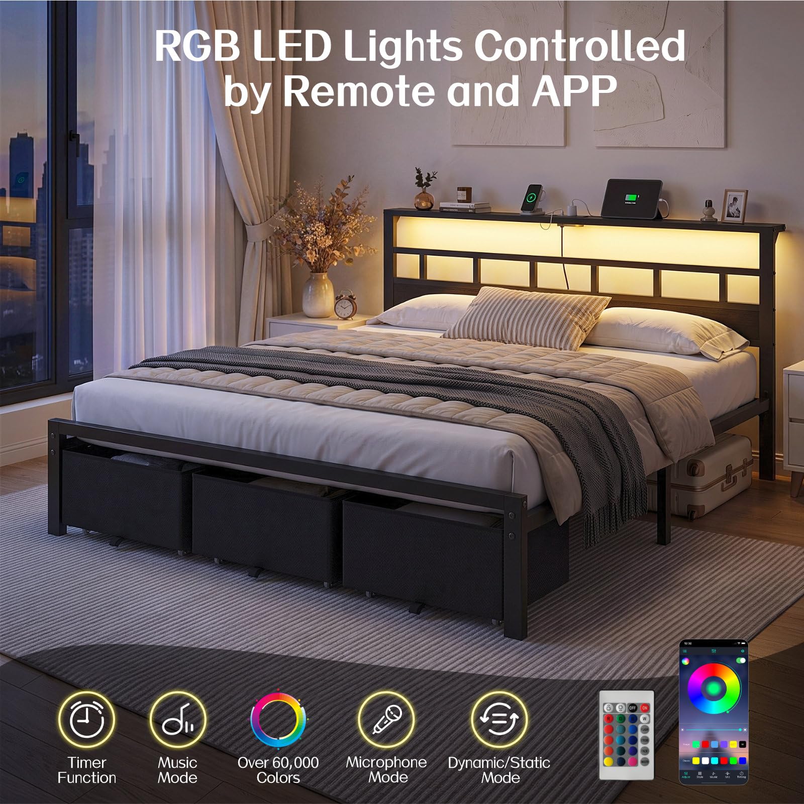Estrutura de cama tamanho king - King Size Bed Frame With Storage Drawers avaliação e preço