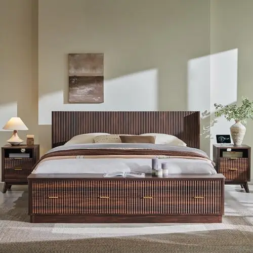 Estrutura de Cama King Size Ca - King Size Bed Frame With Storage Drawers avaliação e preço