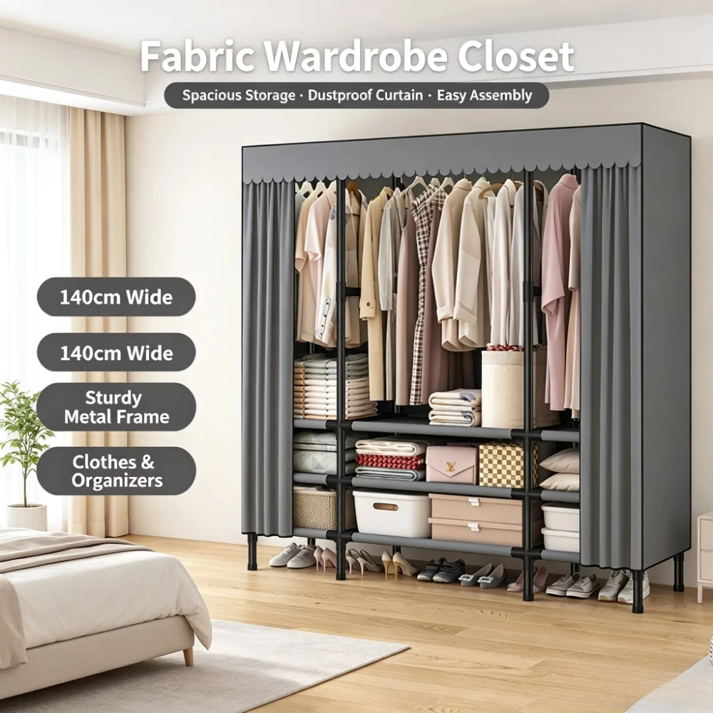 Armário portátil com capa, est - Wardrobe Closet Portable Fabric Cover avaliação e preço