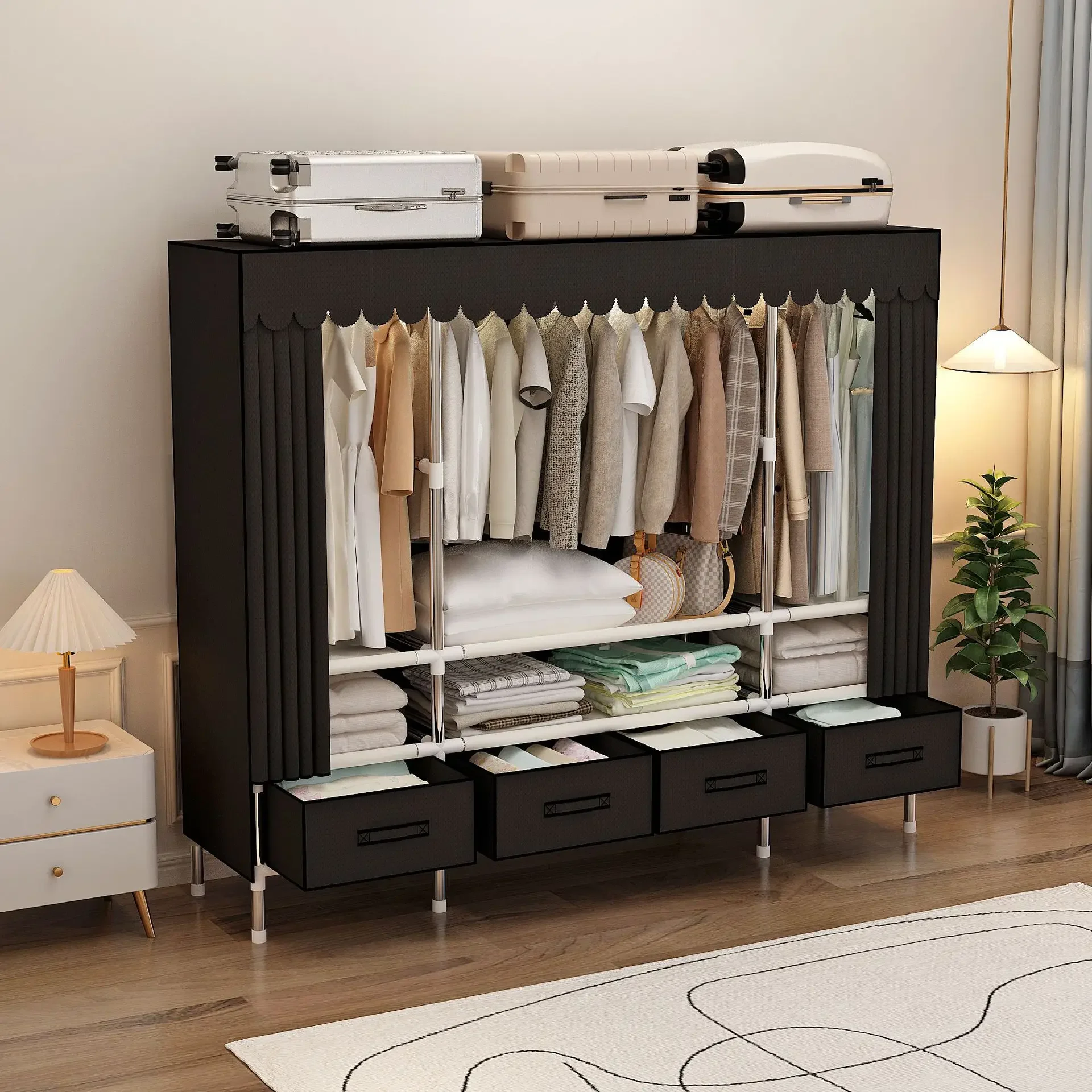 Armário portátil com capa, est - Wardrobe Closet Portable Fabric Cover avaliação e preço